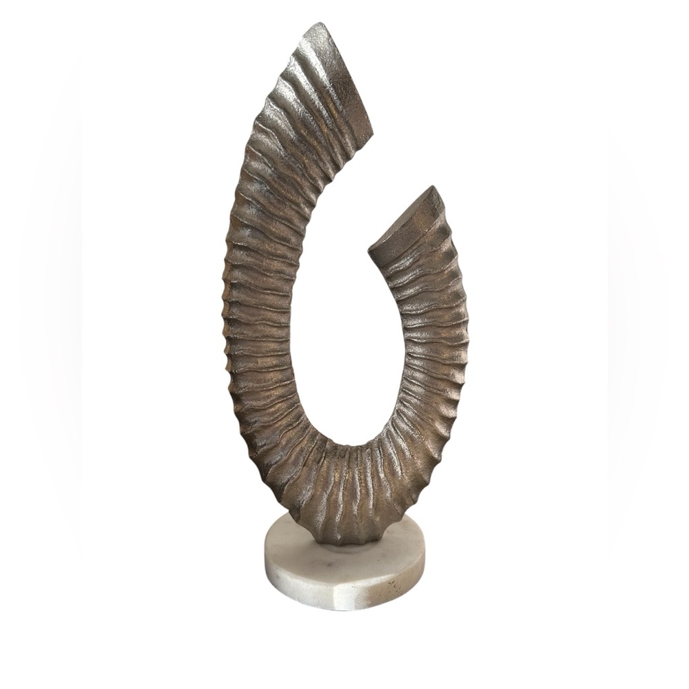 Modern Abstract Sculpture w/ Marble Base | Minimalist Home Decor Accent